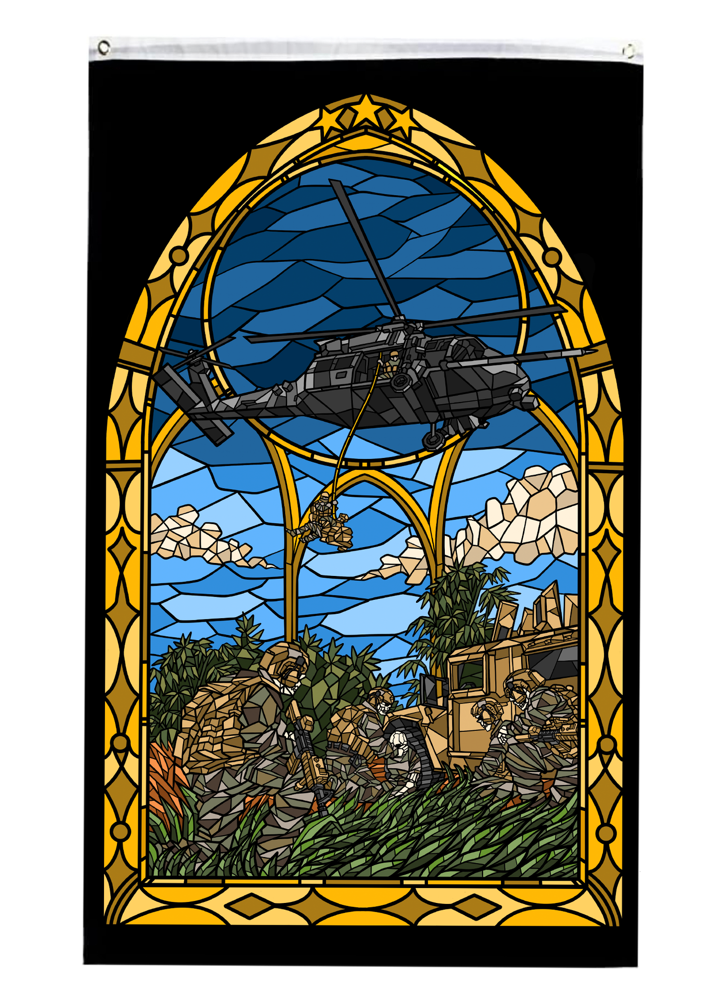 Pre-Order Air Assault Stained Glass Flag