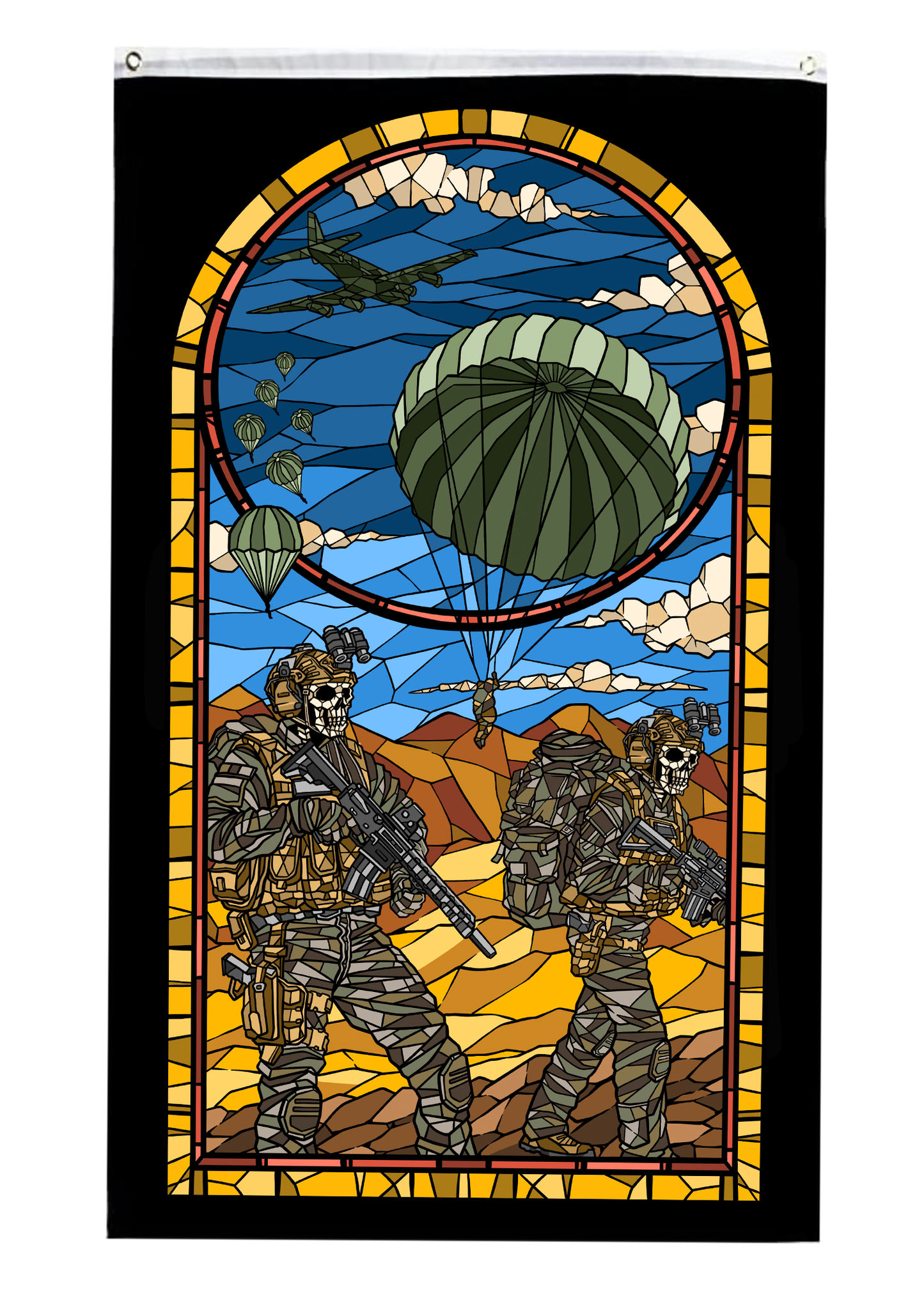 Pre-Order Airborne Stained Glass Flag