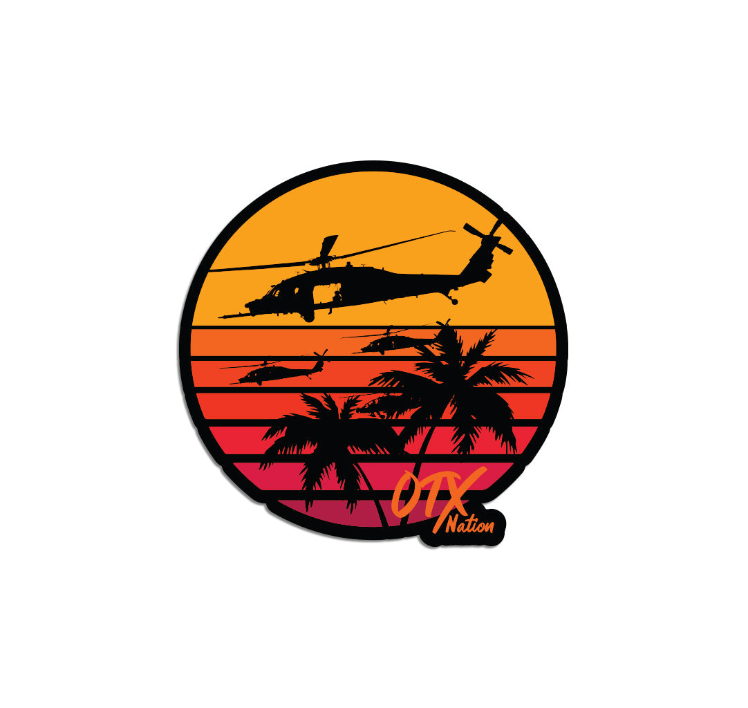 OTX Black Hawk Sunset Sticker