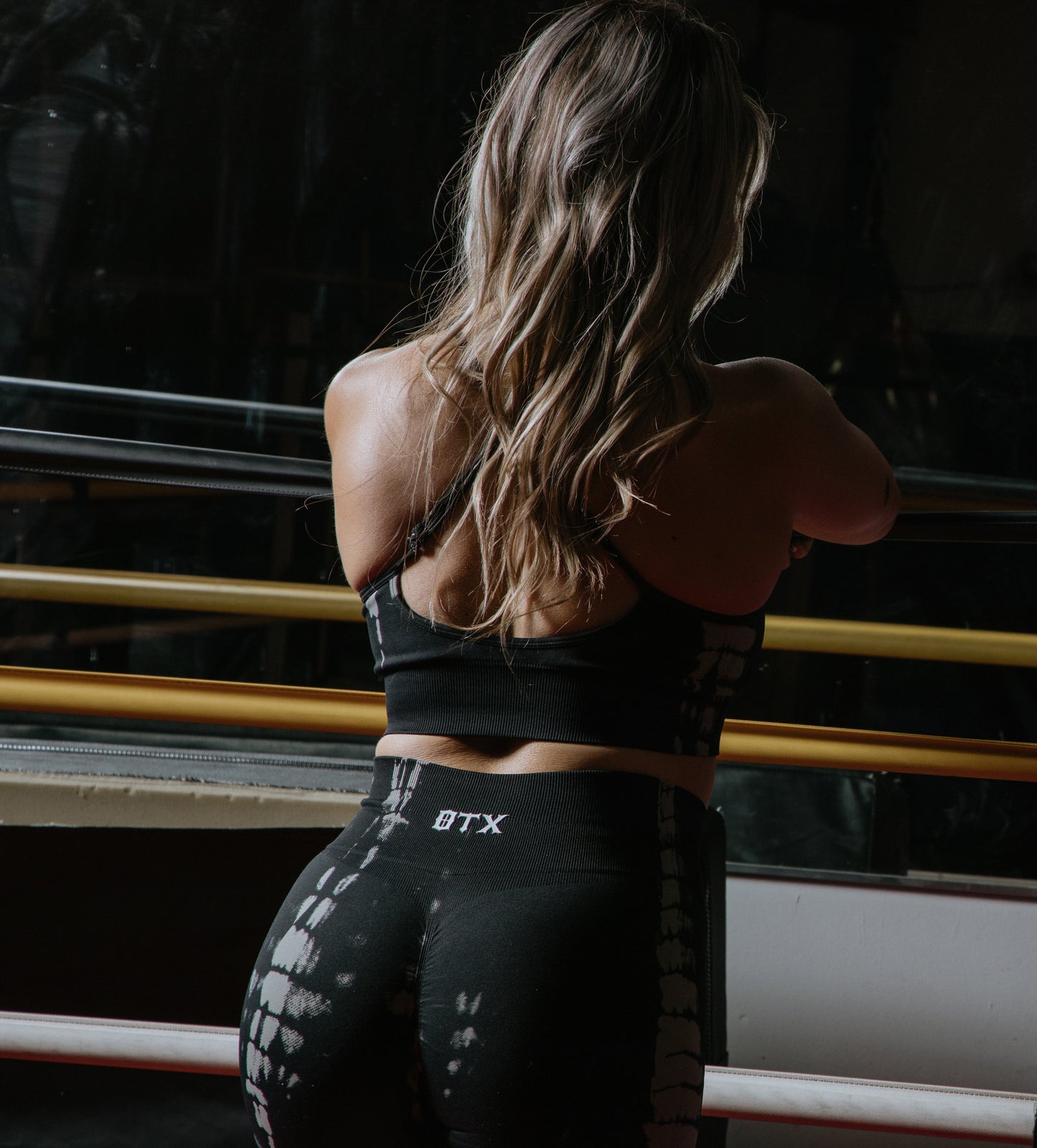 Womens Black Tie-Dye Leggings