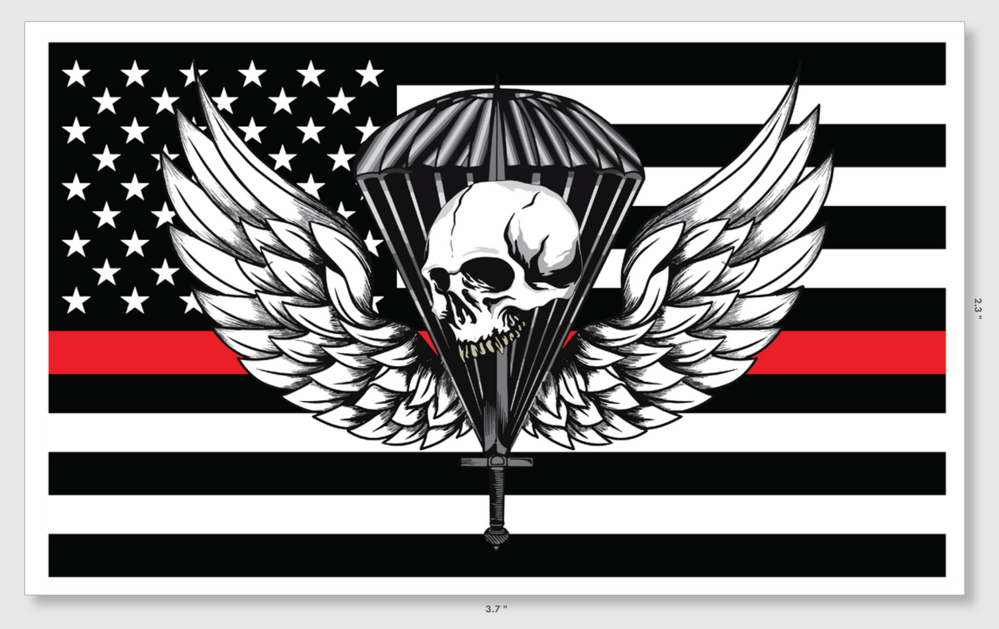 FD Red Line Flag Sticker
