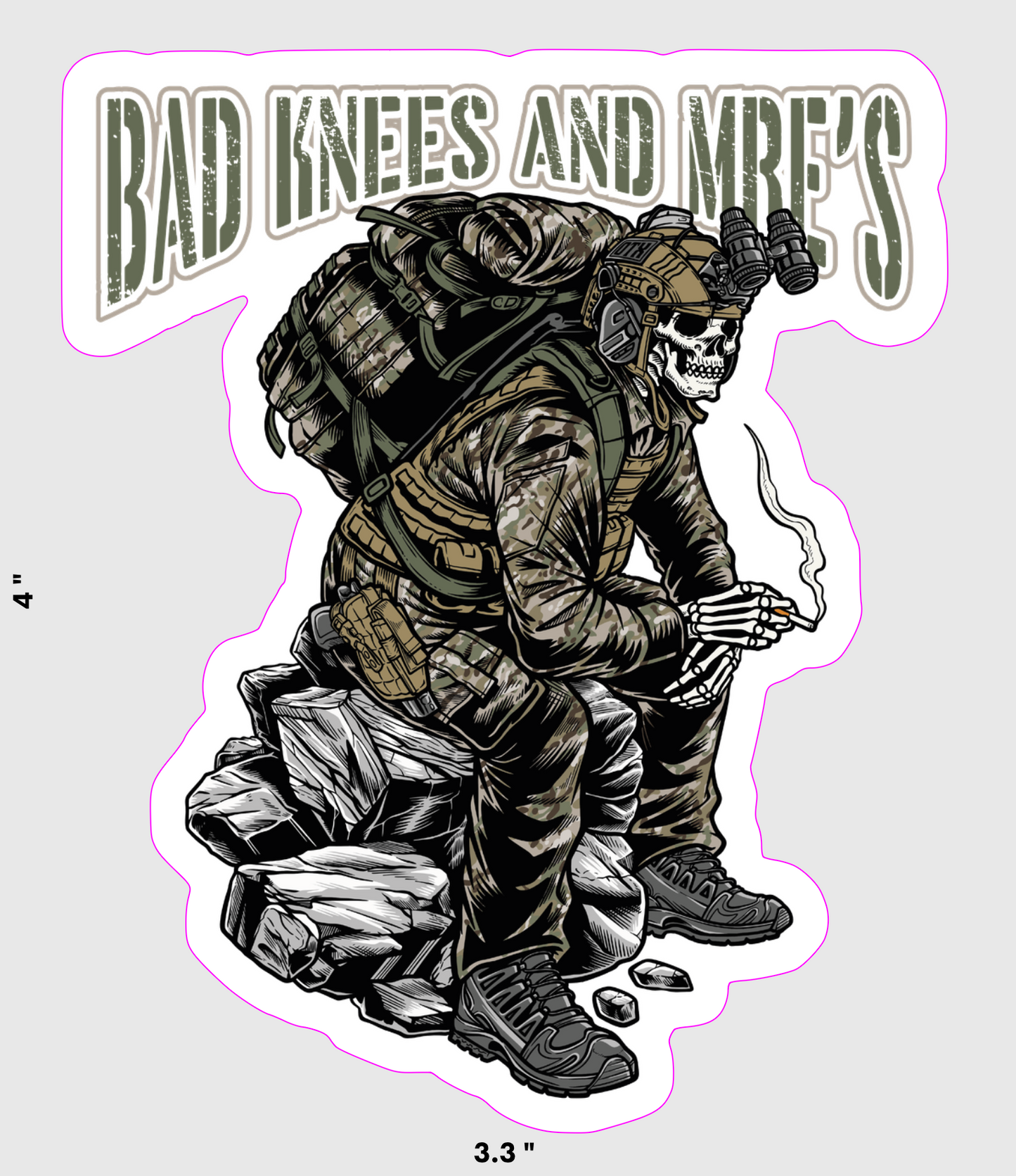 Bad Knees and MREs Sticker