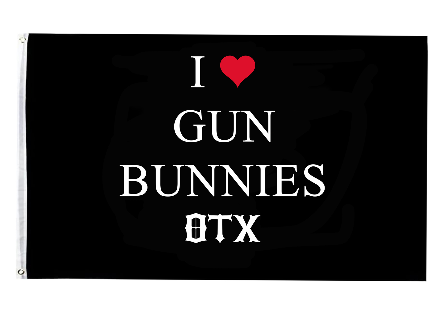 Pre-Order I ❤️ Gun Bunnies Flag