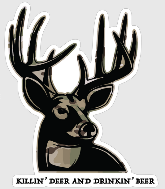 Deer And Beer Sticker