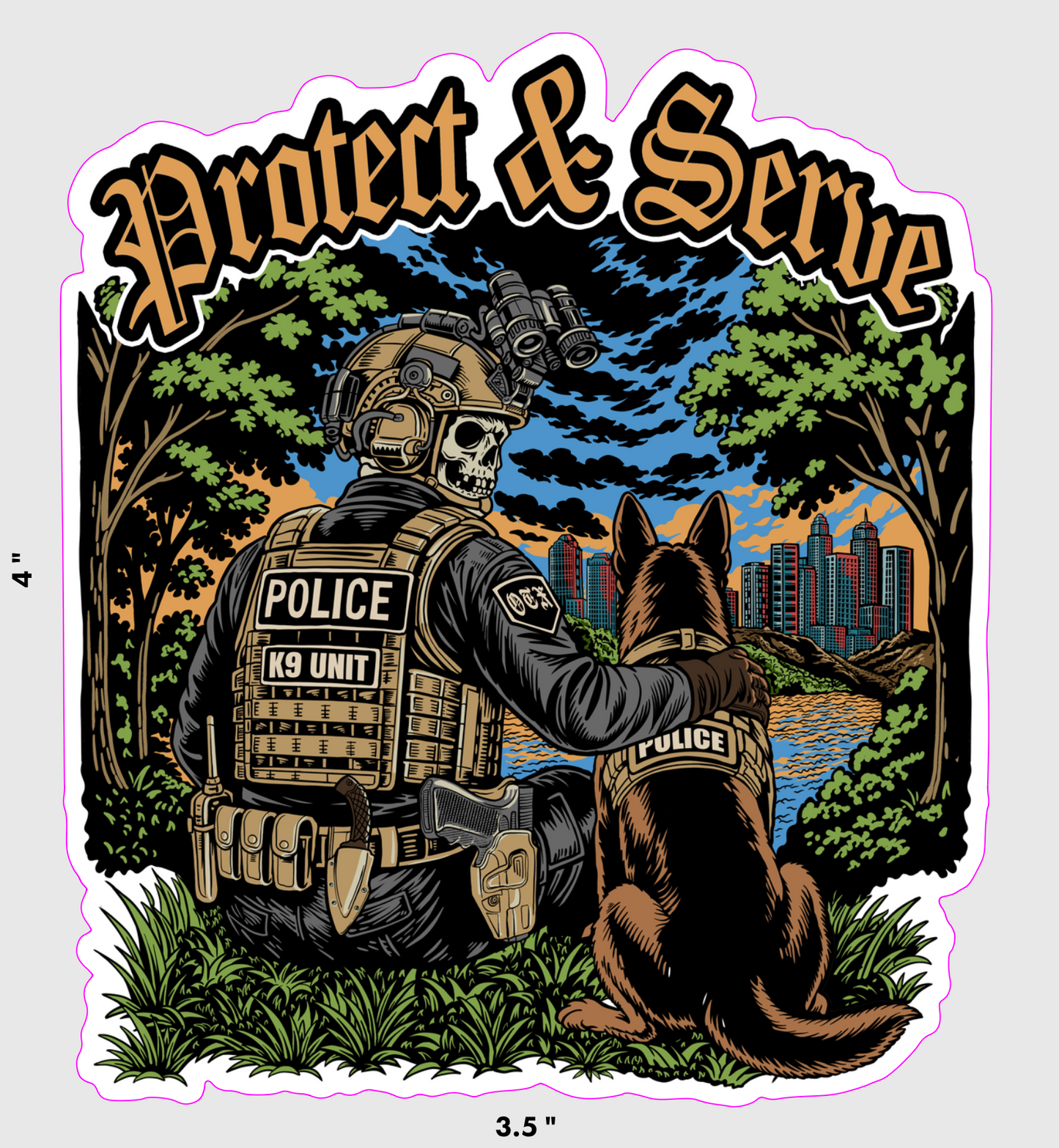 Protect & Serve Sticker