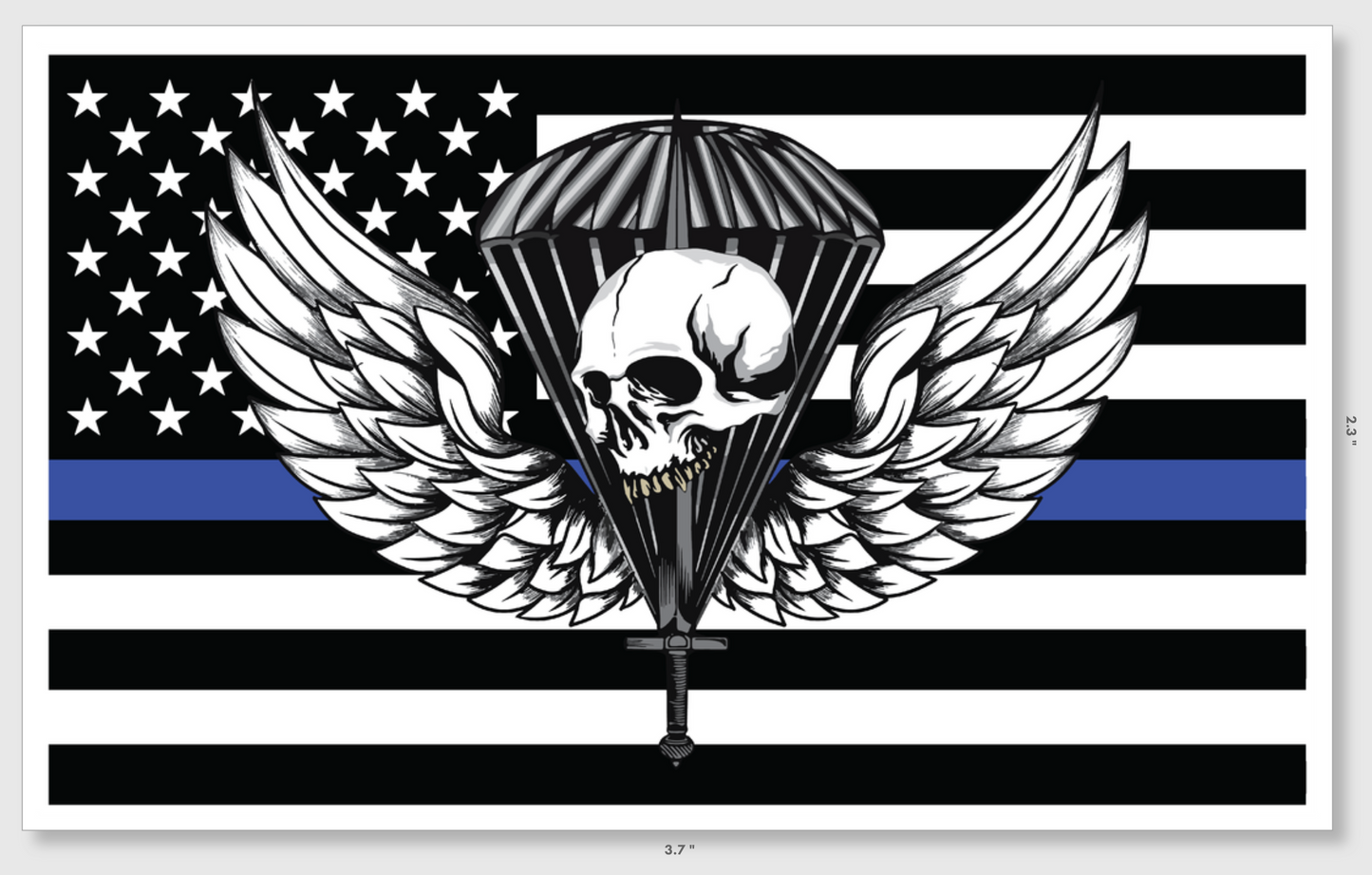 PD Blue Line Sticker